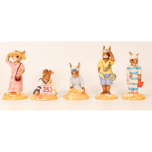 353 - Royal Doulton Bunnykins figures to include Sailor Db166, Sightseer Db215, Tourist Db190, Mother Db18... 