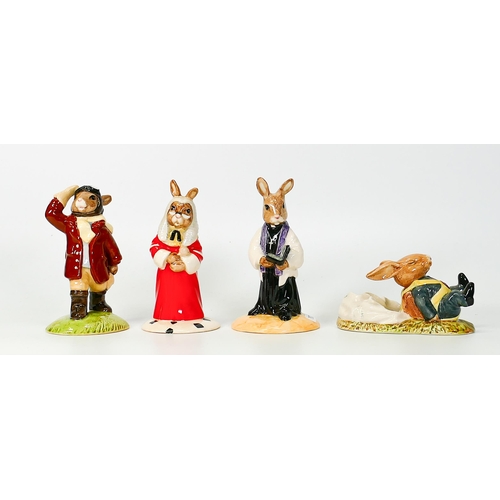 354 - Royal Doulton Bunnykins figures to include Airman (ltd) Db199, Judge Db188, Freefall Db141 & Vicar D... 