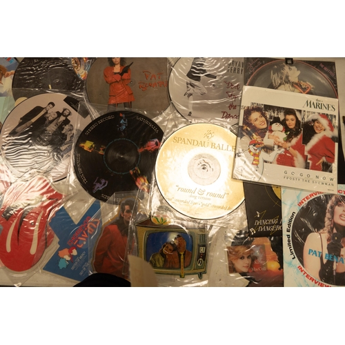 53 - A collection of 1980's & later picture disc records including Rolling Stones, The Killers , Sigsig s... 