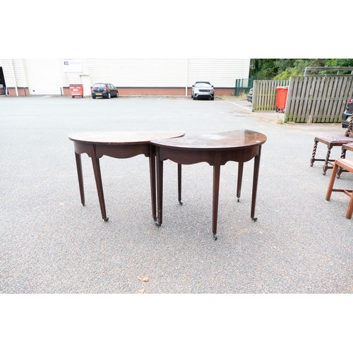 635 - Pair of 19th Century D End Tables, each depth 53cm, length 106cm & height 73cm(2)