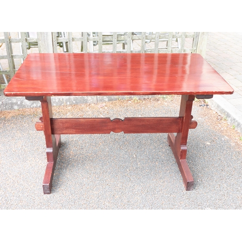 639 - Modern Pine Topped Refectory Table , length 121cm x depth 66cm & height 74cm