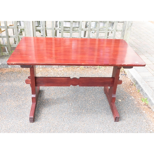 640 - Modern Pine Topped Refectory Table , length 121cm x depth 66cm & height 74cm