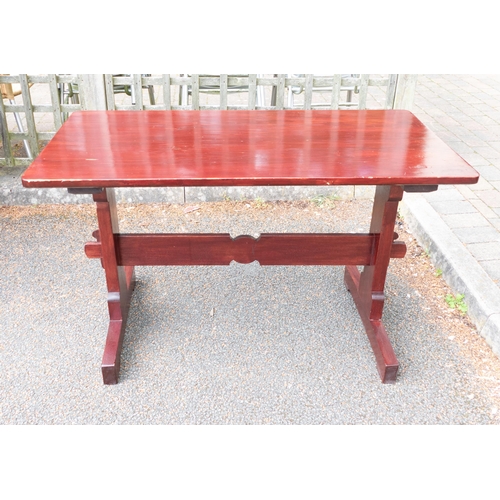 641 - Modern Pine Topped Refectory Table , length 121cm x depth 66cm & height 74cm