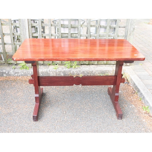 642 - Modern Pine Topped Refectory Table , length 121cm x depth 66cm & height 74cm