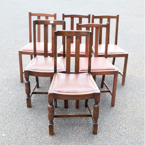 649 - Six Non Matching Oak Dining Chairs (6)