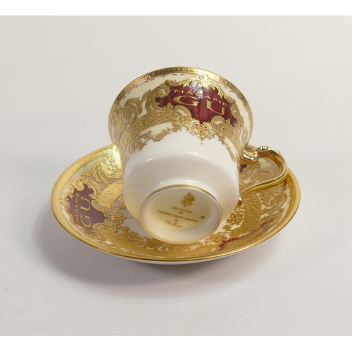 19 - De Lamerie Fine Bone China Special Commission Royale for Superyacht Madame Gu Patterned Cup & Saucer... 