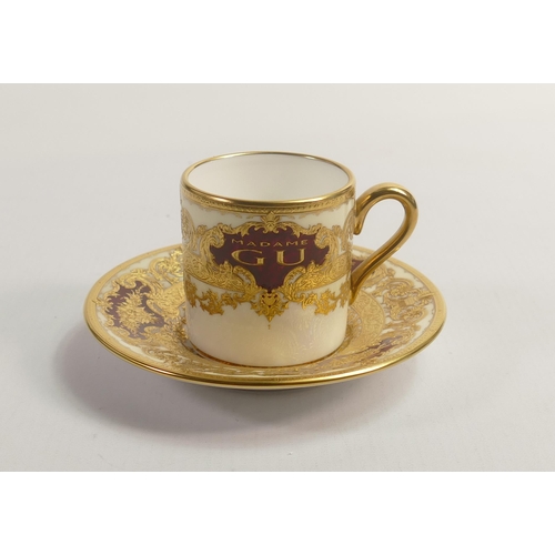 20 - De Lamerie Fine Bone China Special Commission Royale for Superyacht Madame Gu Patterned Coffee Can &... 