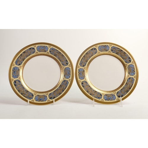 25 - De Lamerie Fine Bone China Blue on Ivory  Patterned Dessert Plates  , specially made high end qualit... 