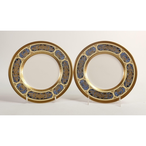 26 - De Lamerie Fine Bone China Blue on Ivory  Patterned Salad Plates  , specially made high end quality ... 