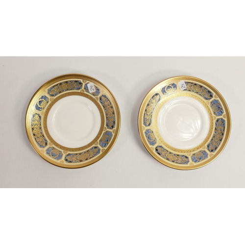 29 - De Lamerie Fine Bone China Blue on Ivory  Patterned Coffee Cans & Saucers, specially made high end q... 