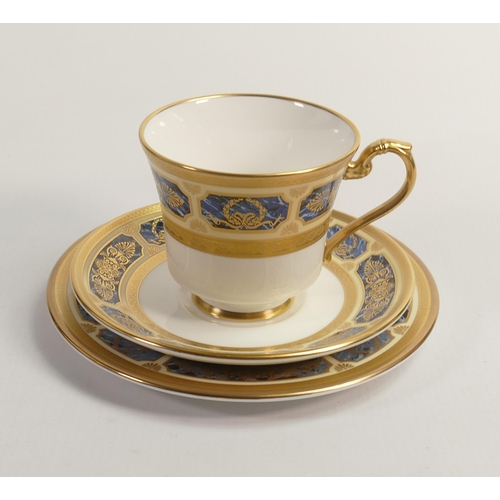 30 - De Lamerie Fine Bone China Blue on Ivory  Patterned Trio , specially made high end quality item