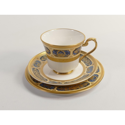 31 - De Lamerie Fine Bone China Blue on Ivory  Patterned Trio , specially made high end quality item