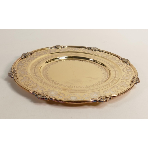 42 - De Lamerie Fine silver plate and part gilt layplate /tray , specially made high end quality item, ne... 