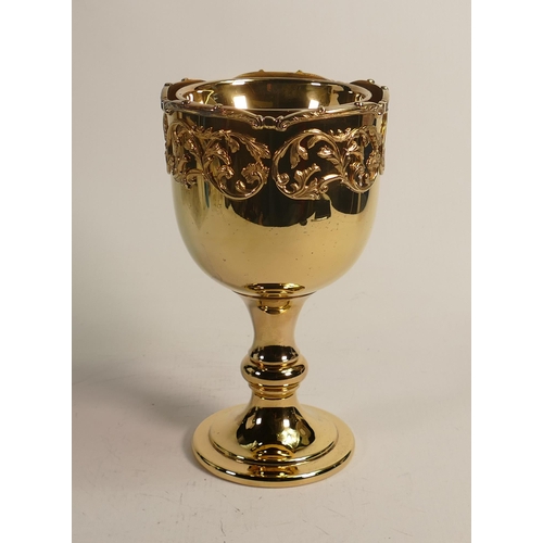 45 - De Lamerie Fine Large Silverware plated Large Incense Burner Goblet with gilt decoration in Presenta... 