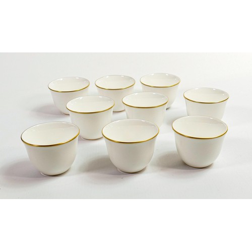 51 - De Lamerie Fine Bone China heavily gilded crested tea bowls, specially made high end quality items, ... 