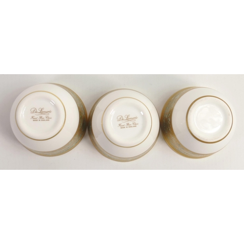 79 - De Lamerie Fine Bone China heavily gilded Tea Bowls, specially made high end quality item, Made in E... 