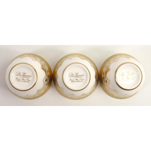 80 - De Lamerie Fine Bone China heavily gilded Tea Bowls, specially made high end quality item, Made in E... 