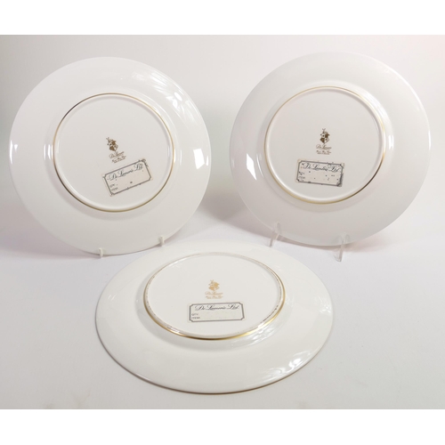 84 - De Lamerie Fine Bone China, heavily gilded Special Commission dinner plates , specially made high en... 