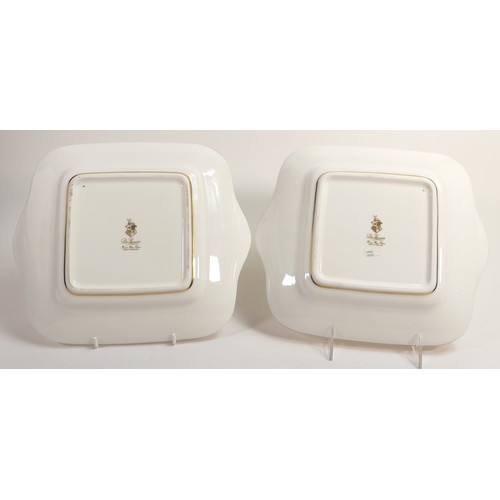 105 - De Lamerie Fine Bone China gold on ivory handled sandwich plates, specially made high end quality it... 