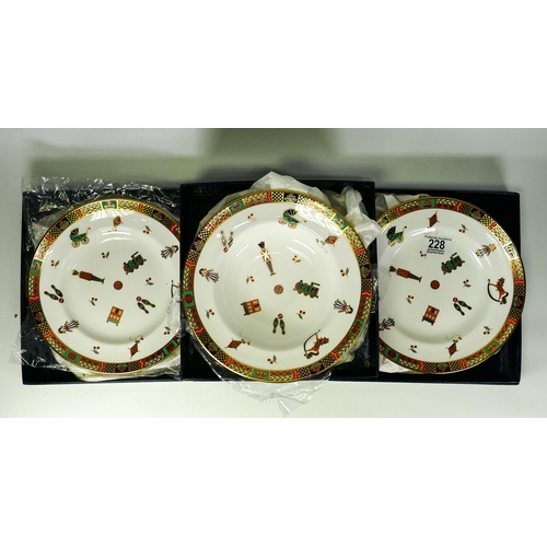 228 - three Royal Crown Derby plates and bowls tresures of childhood  A.1342. boxed