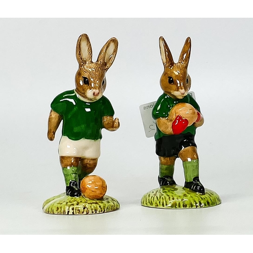 229 - Royal Doulton Boxed Bunnykins figures Footballer DB117 and Goalkeeper DB116, Limited edition. (2)