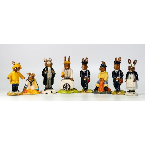 239 - Royal Doulton Boxed Bunnykins Figures Lawyer Db214, Fisherman Db170, Sailor Db166, Postman Db76, Rai... 