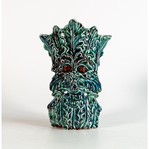 305 - Anita Harris The Green Man vase. Gold signed to base, height 18cm