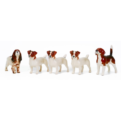 68 - Beswick Dogs including Beagles, Jack Russell's & King Charles Spaniel(5)