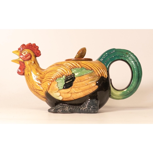 557 - Minton Archive Collection novelty teapot, as a cockerel, modelled after the 19th century majolica, n... 