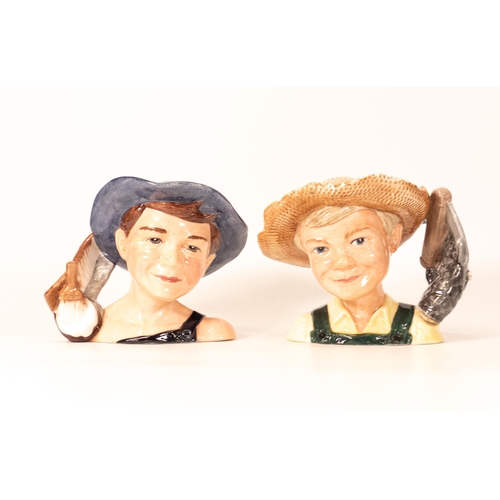 570 - Royal Doulton limited edition small jugs Tom Sawyer D7187 and Huckleberry Finn D7177 (2)