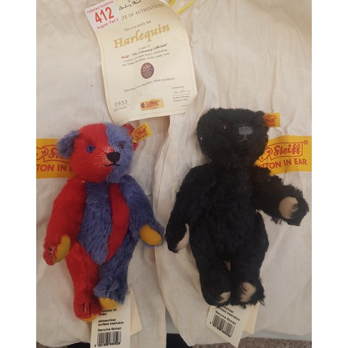 412 - Two Steiff bears from The Centenary Collection to include 'Schwarz' and 'Harlequin'