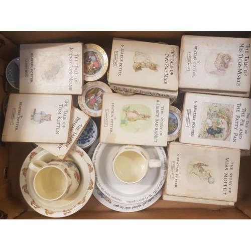 405 - A collection of Bunnykins and Beatrix Potter ceramics and books together with a large collection of ... 