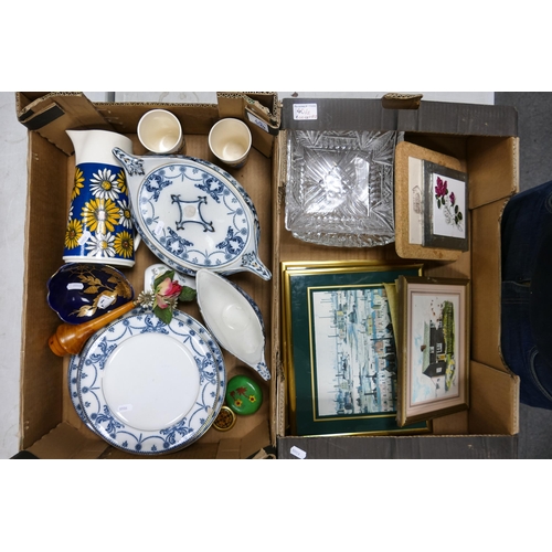 40 - A mixed collection of items to include Goebel Mid Century pottery, Wedgwood Bud Vase, Framed Prints ... 