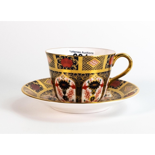 224 - Royal Crown Derby imari tea cup and saucer. old imari 1128 (boxed)