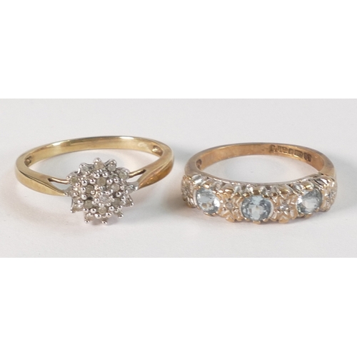 796 - Two 9ct gold ladies dress rings, 4.3g. (2)