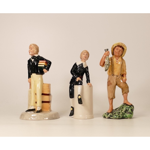 432 - Royal Doulton  Figures Tom Brown Hn2941, Huckleberry Fin Hn2927 (2nds) & Little Lord Fauntleroy Hn29... 