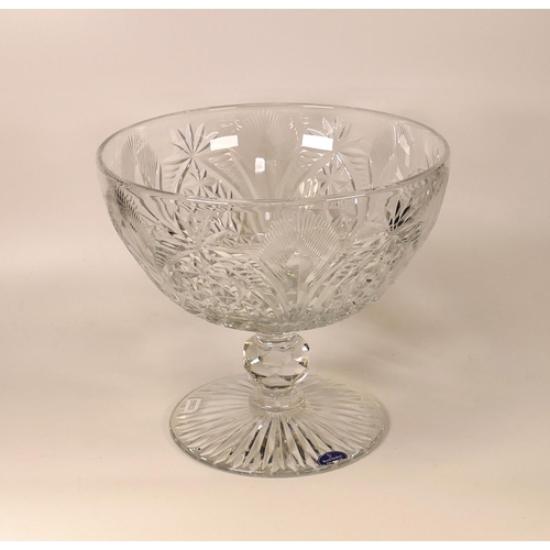 110 - Royal Doulton large crystal footed bowl. Height 24cm, diameter 26.5cm