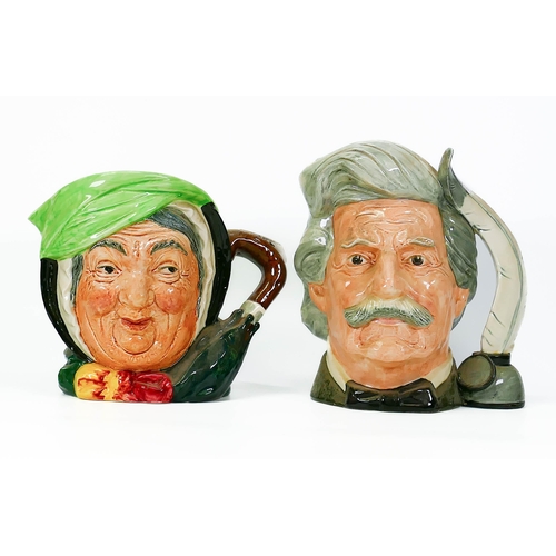 172 - Royal Doulton large character jugs Sairey Gamp & Mark Twain D6654(2)