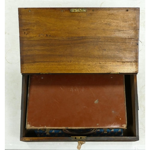 10 - 19th Century Rough Cut Writing Slope, length 47cm