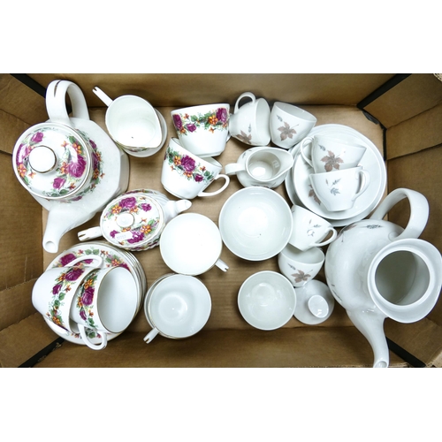 23 - Royal Doulton tumbling leaves part coffee set to include coffee pot, 6 cups & saucers, 4 side , crea... 