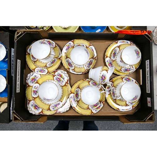 9 - Tuscan Albany part tea set to include 5 trio's, cake plate, milk jug 1 cup and 1 side plate ( 1 tray... 