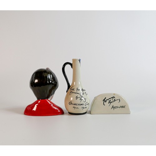 29 - Lorna Bailey Collectors Club Hill House jug, bust & name stand, height of tallest 14cm (3)