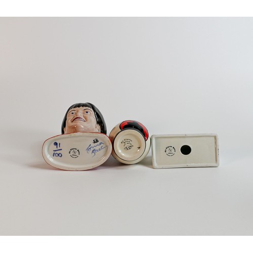 29 - Lorna Bailey Collectors Club Hill House jug, bust & name stand, height of tallest 14cm (3)