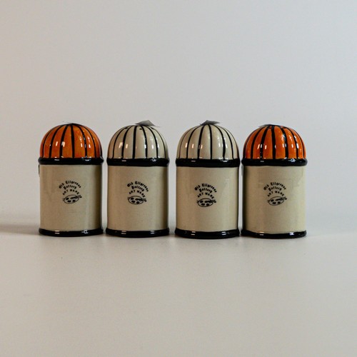 43 - Lorna Bailey Cropper Building pattern salt & pepper pots, limited edition, height 7.5cm (4)