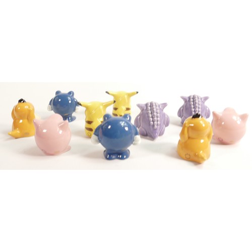 122 - Two sets of Wade Pokemon figures, made in 2001 for the Nintendo Pokemon game. They are Polywhirl, Ps... 