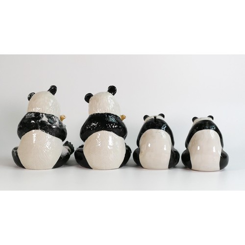 159 - Wade Panda Bear figures from Wade Animaland series including Ping Ping & a similar one, with had wri... 