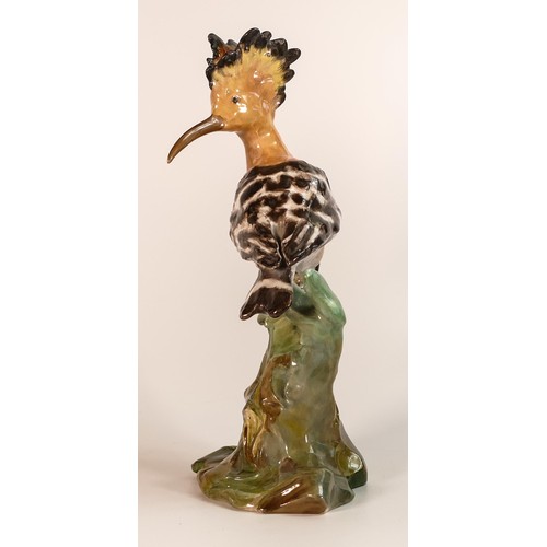 185 - A rare Wade Earthenware model of a Hoopoe Bird perched on a tree branch, designed by Colin Melbourne... 