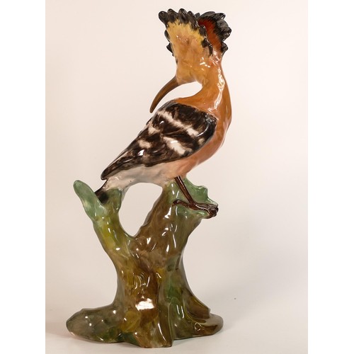 185 - A rare Wade Earthenware model of a Hoopoe Bird perched on a tree branch, designed by Colin Melbourne... 