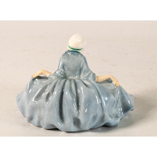 239 - Royal Doulton early miniature figure Polly Peachum HN698 in grey/blue colourway, impressed date for ... 