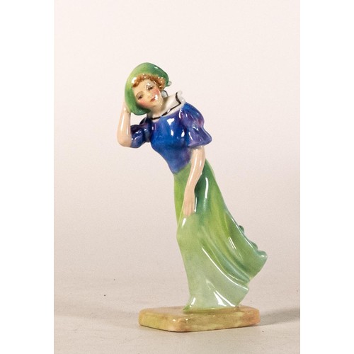 256 - Royal Doulton early miniature figure Windflower M79, in green & blue colourway, h.10cm.